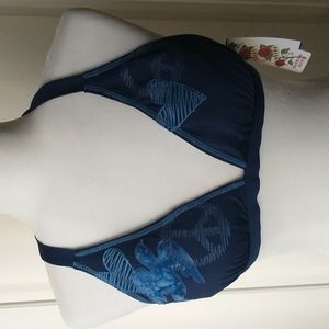 SOLD New $126 2 piece Bikini Set Lucky Brand 10-12 L Indigo Blue Peace Bird